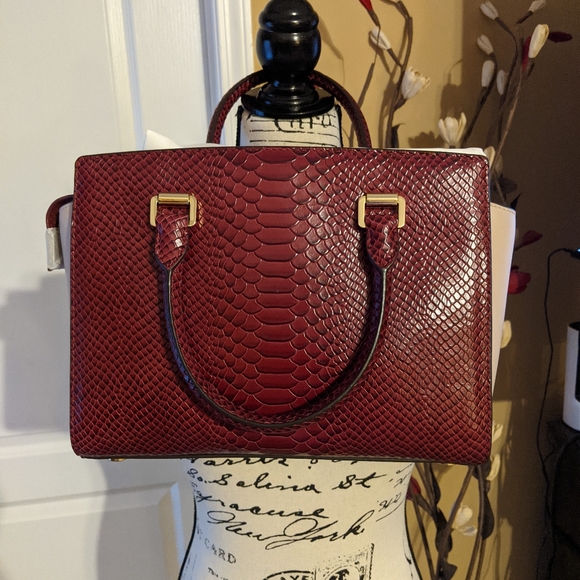 Michael Kors Selma Snakeskin Embossed Satchel - Picture 2 of 8